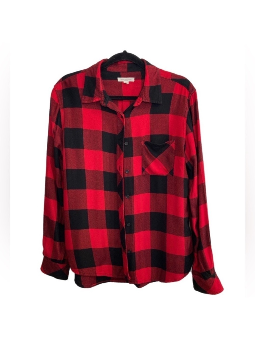 beachlunchlounge Red and Black Plaid Button-Down Shirt